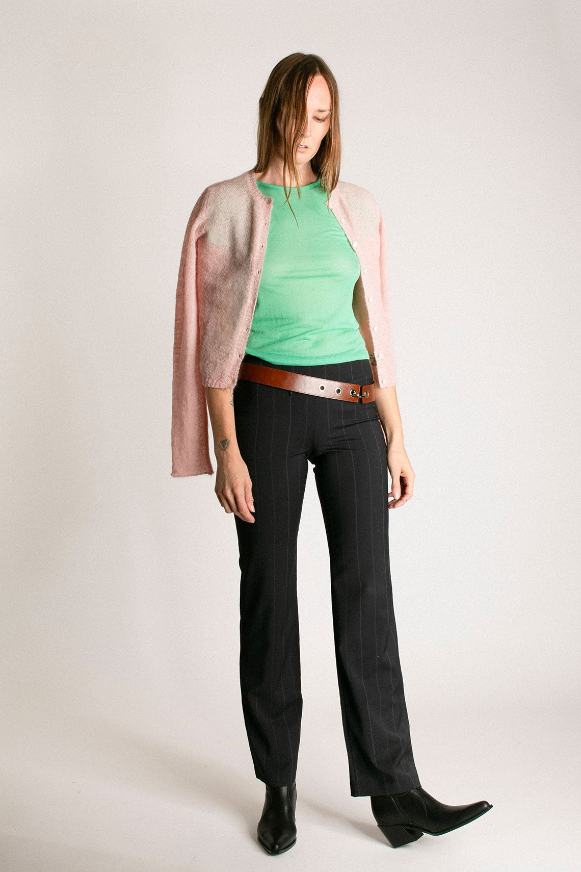 Brown Leather Hoop Belt