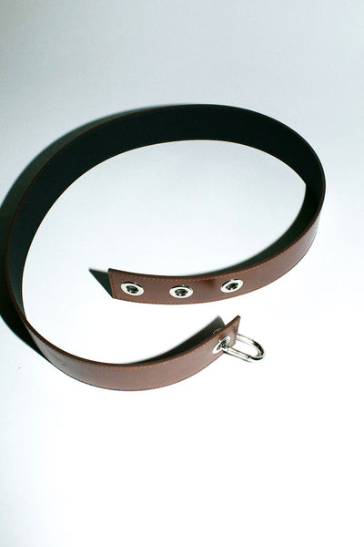 Brown Leather Hoop Belt