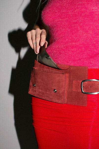 Red Suede Nelson Belt