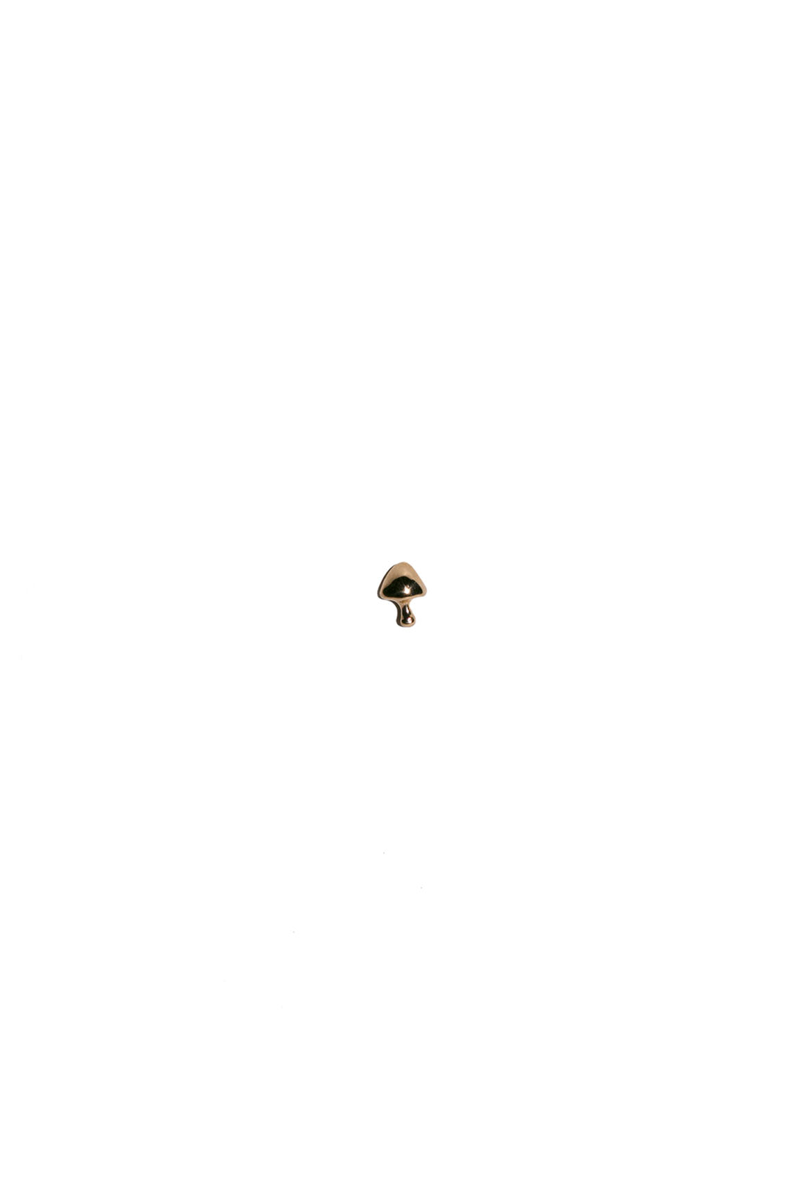 14K Gold Tiny Mushroom Stud