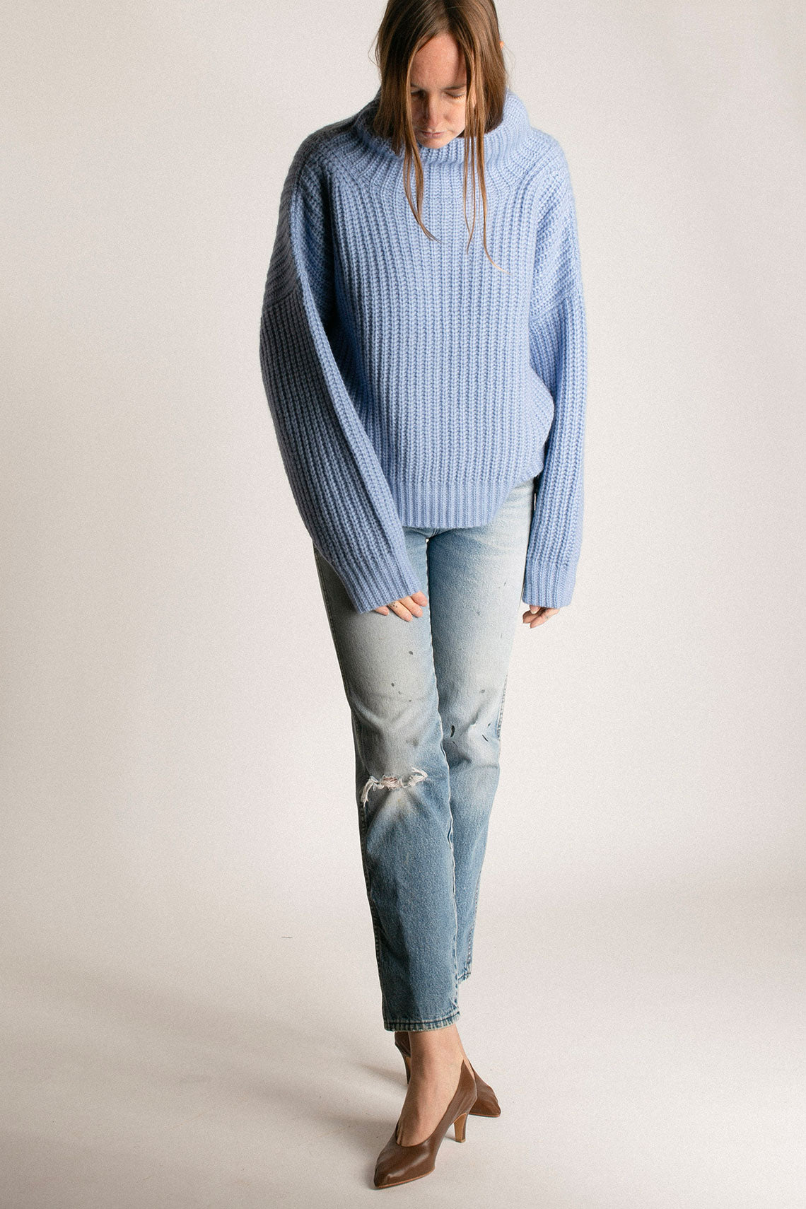 Cloud Blue Hals Sweater