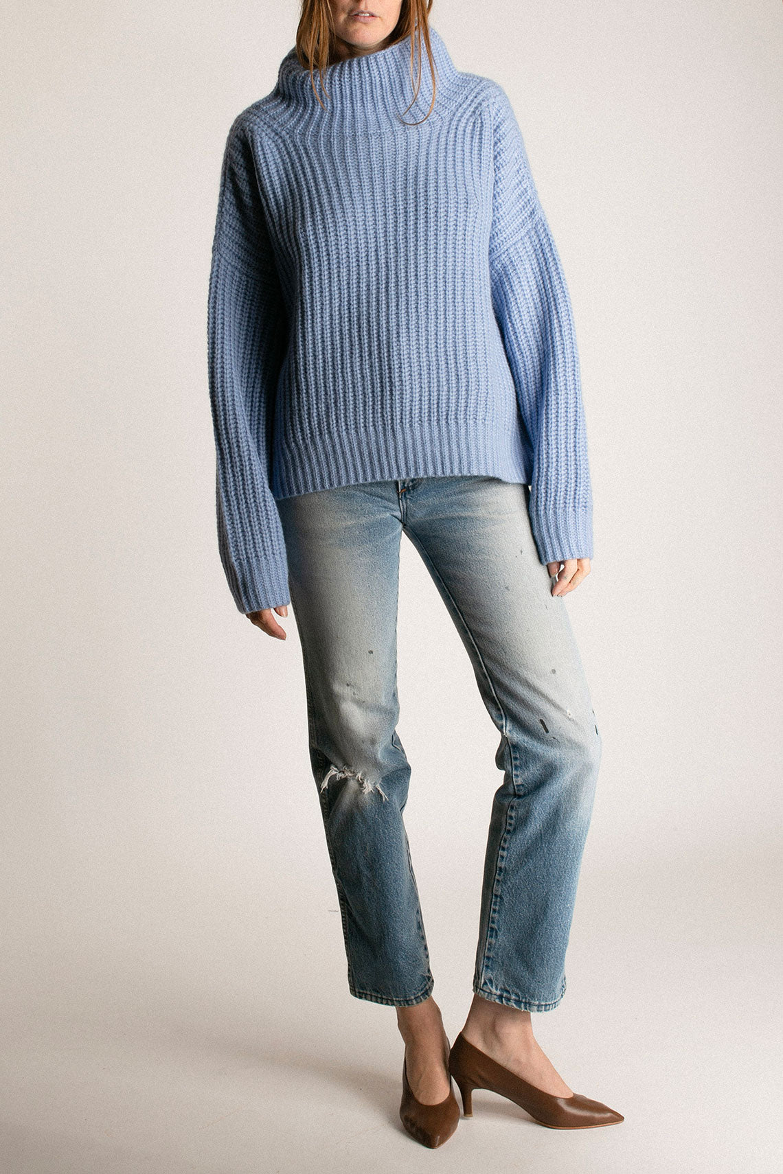 Cloud Blue Hals Sweater