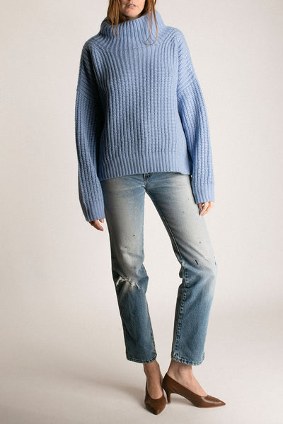 Cloud Blue Hals Sweater