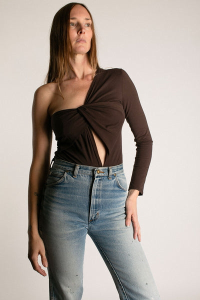 Espresso Hiran Draped Bodysuit