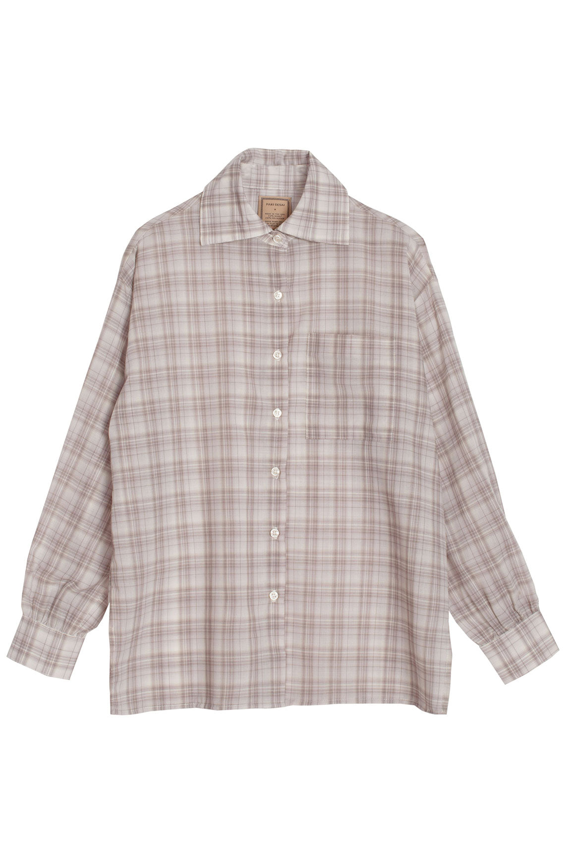 Pale Grey Plaid Francesca Shirt