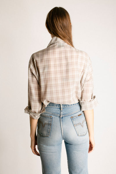 Pale Grey Plaid Francesca Shirt
