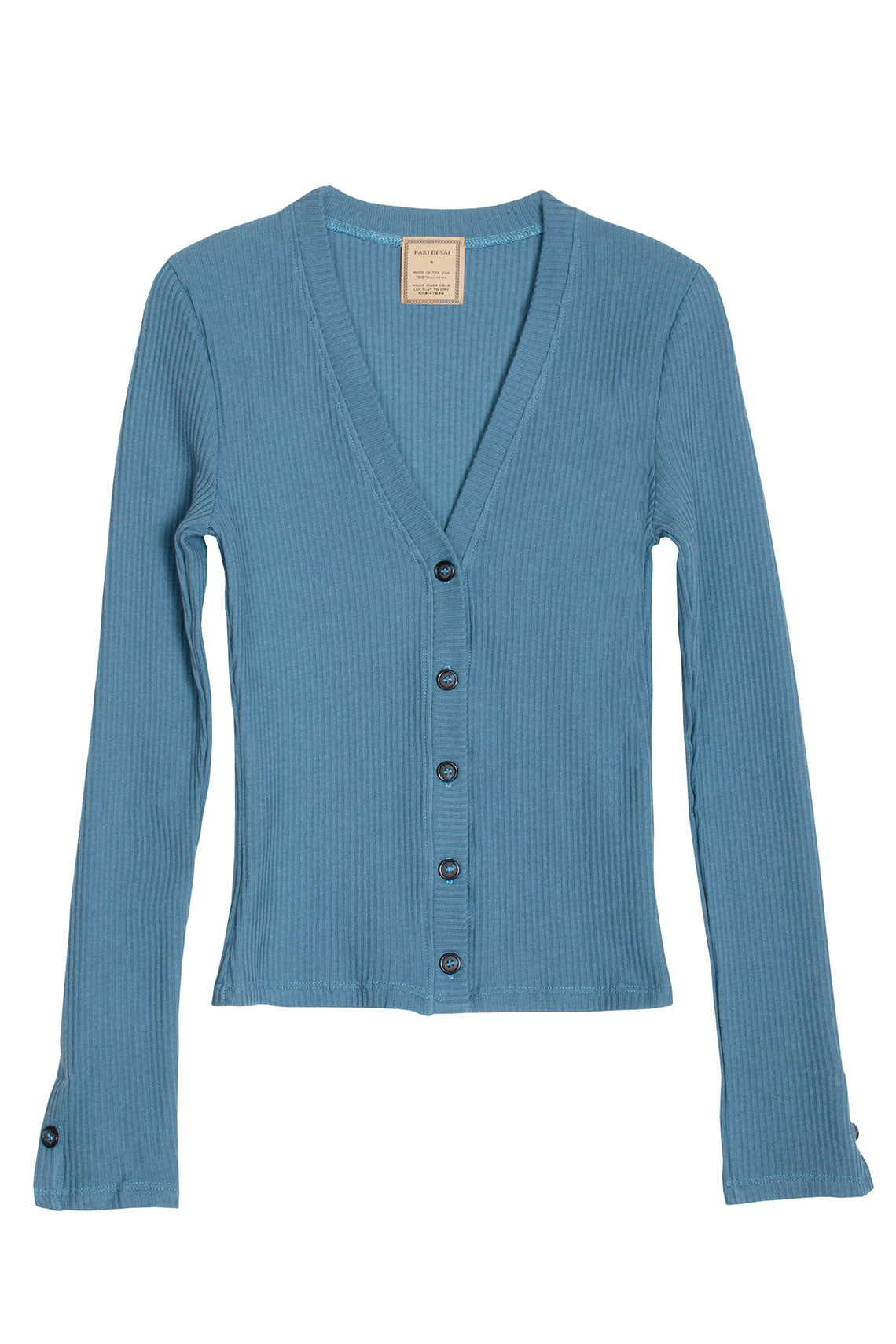 Slate Blue Cassatt Rib Cardigan