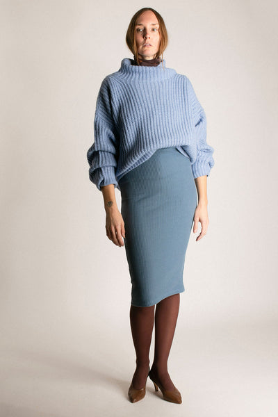 Slate Blue Worley Rib Skirt