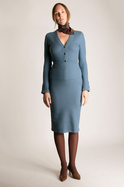 Slate Blue Worley Rib Skirt