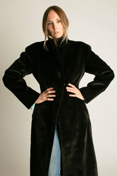 Black Faux Augustine Coat