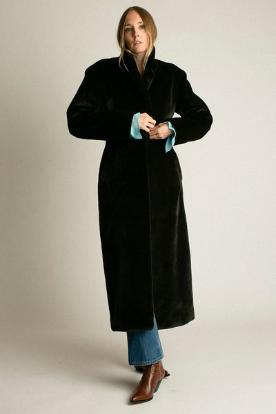 Black Faux Augustine Coat