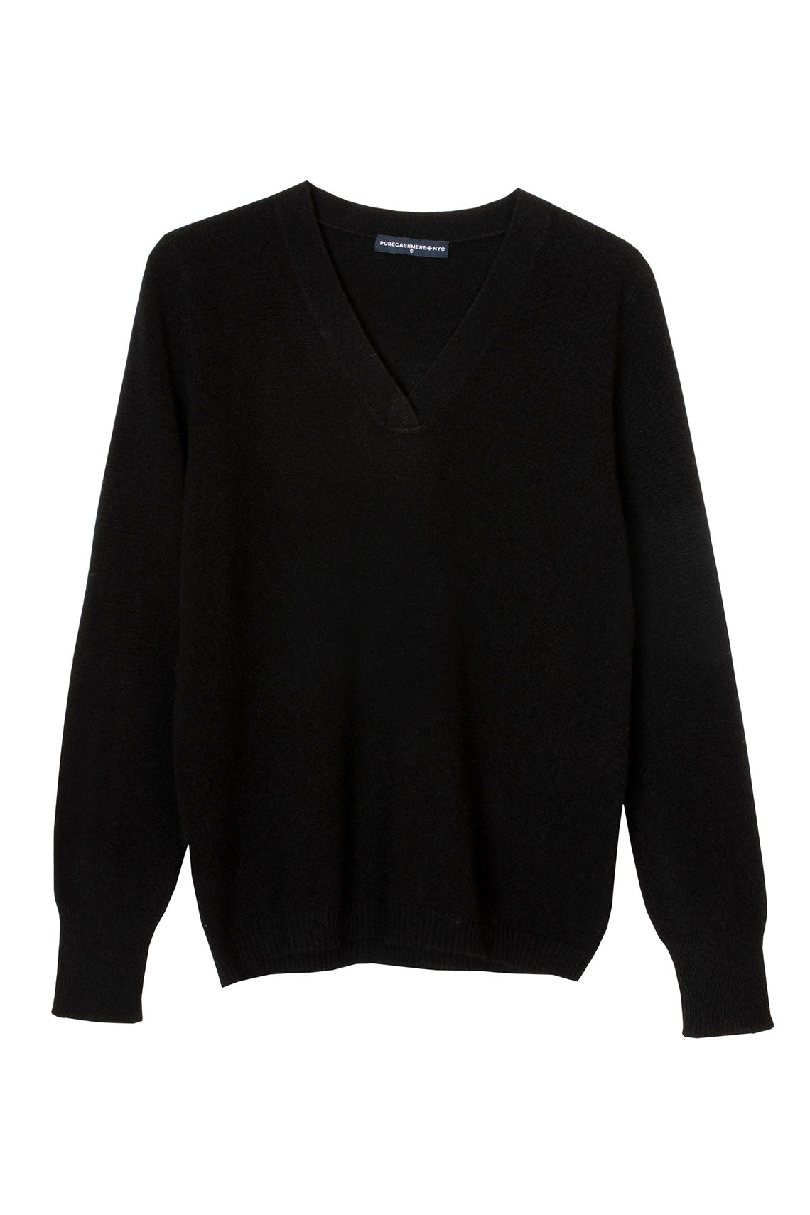 Black Deep V Neck Sweater