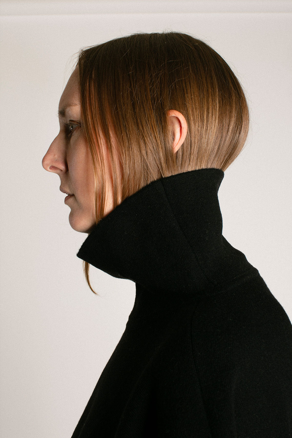 Black High Neck Poncho