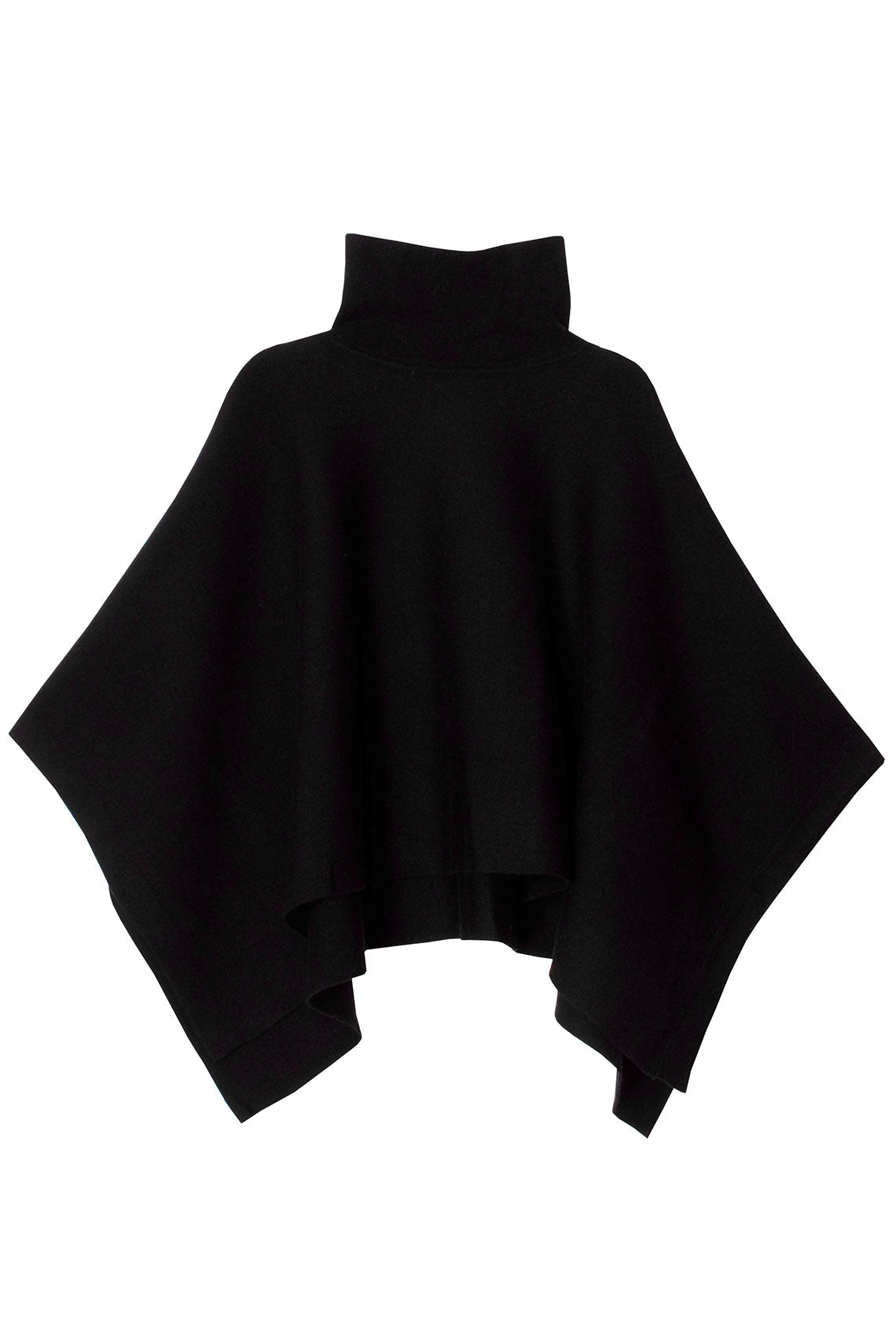 Black High Neck Poncho