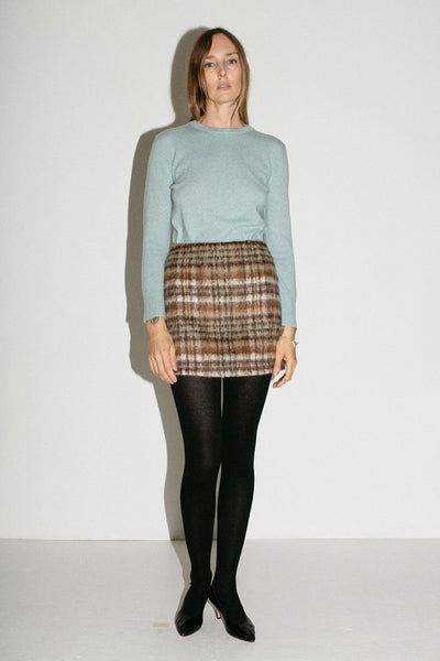 Eggshell Cashmere Crew Neck Sweater