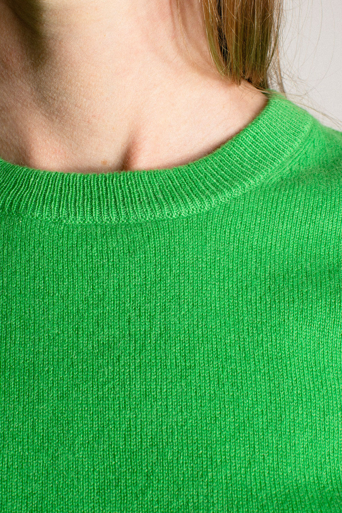 Green Cashmere Crew Neck Sweater