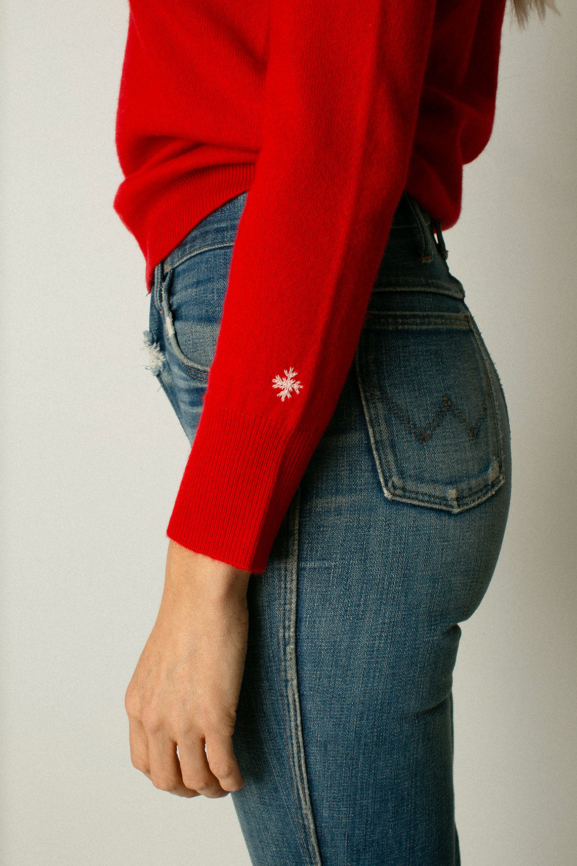 Red Cashmere Crew Neck Sweater