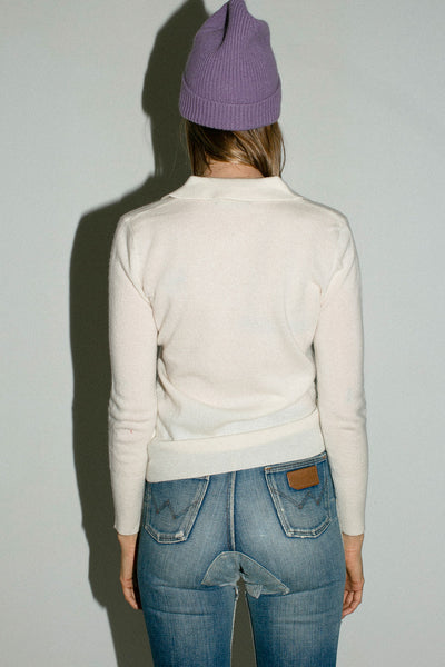 Vintage White Polo Sweater