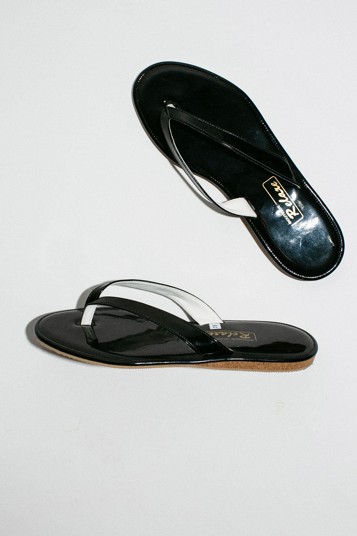 Black Patent Slipper Sandal