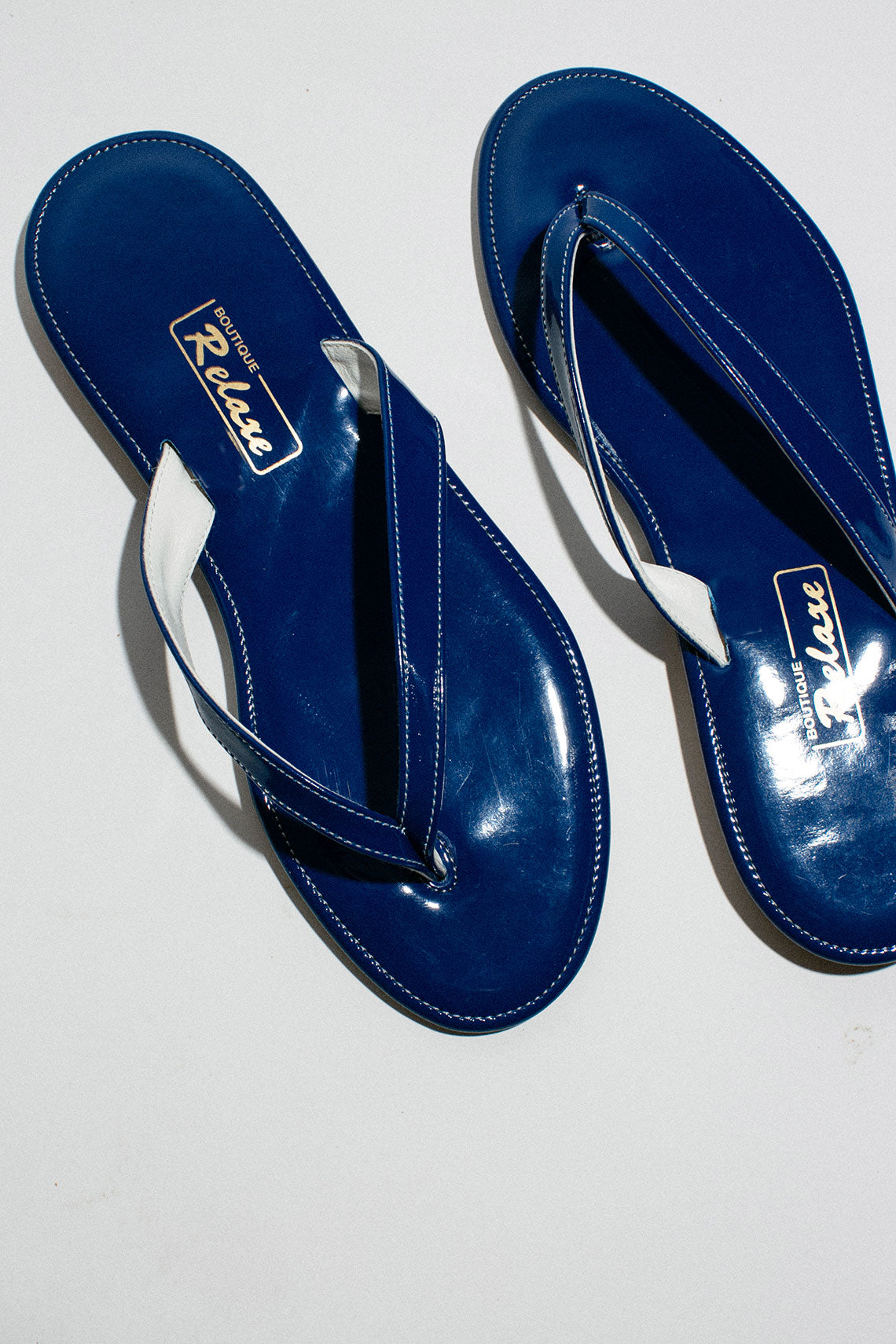 Cobalt Patent Slipper Sandal