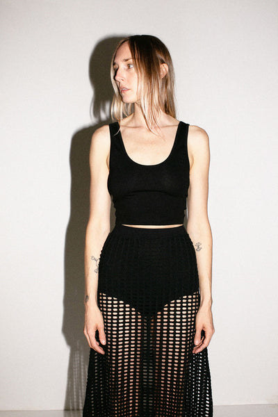 Black Crochet Clair Skirt