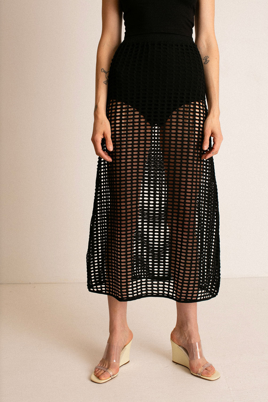Black Crochet Clair Skirt