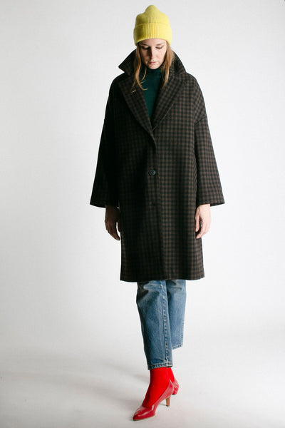 Brown Check Hyat Coat