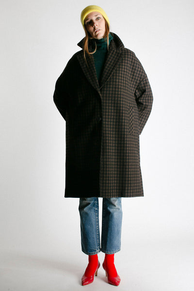 Brown Check Hyat Coat