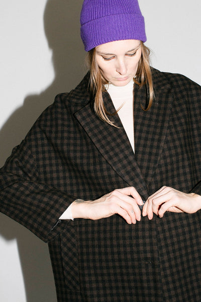 Brown Check Hyat Coat