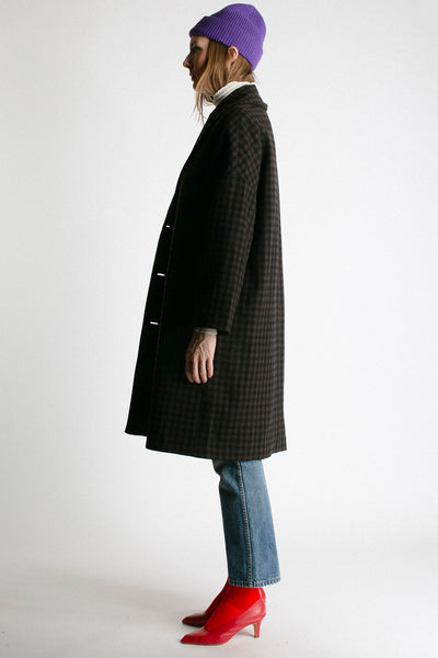 Brown Check Hyat Coat