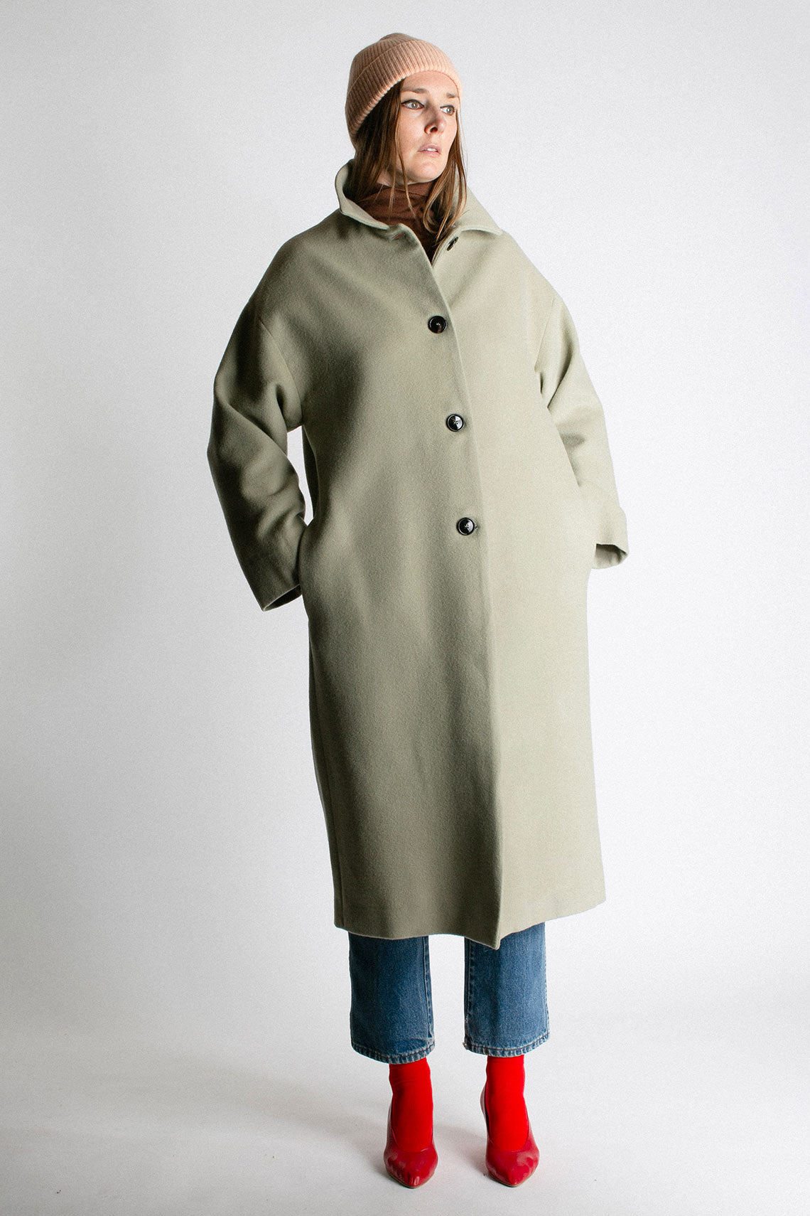 Dirty Green Aline Coat