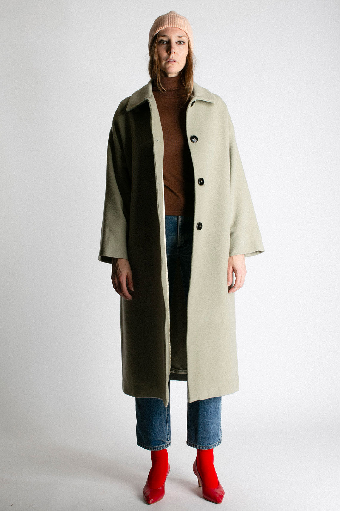Dirty Green Aline Coat