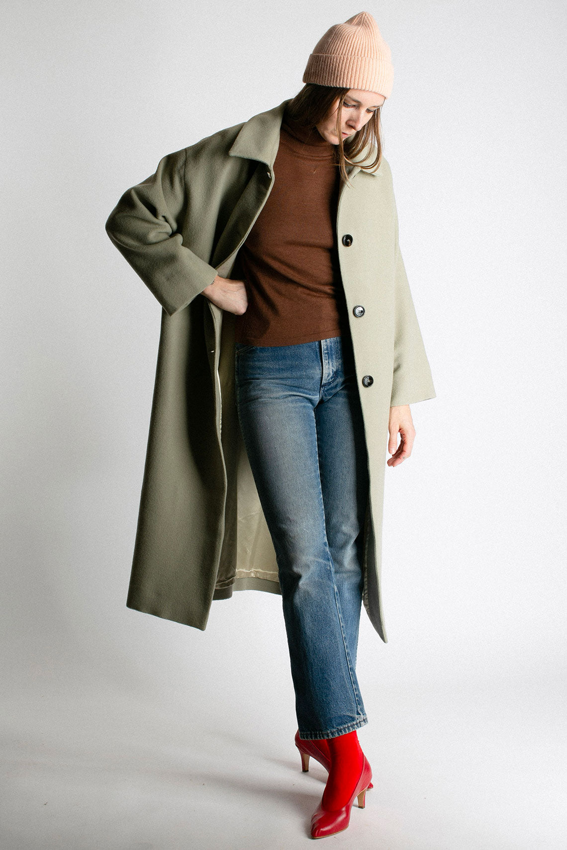 Dirty Green Aline Coat