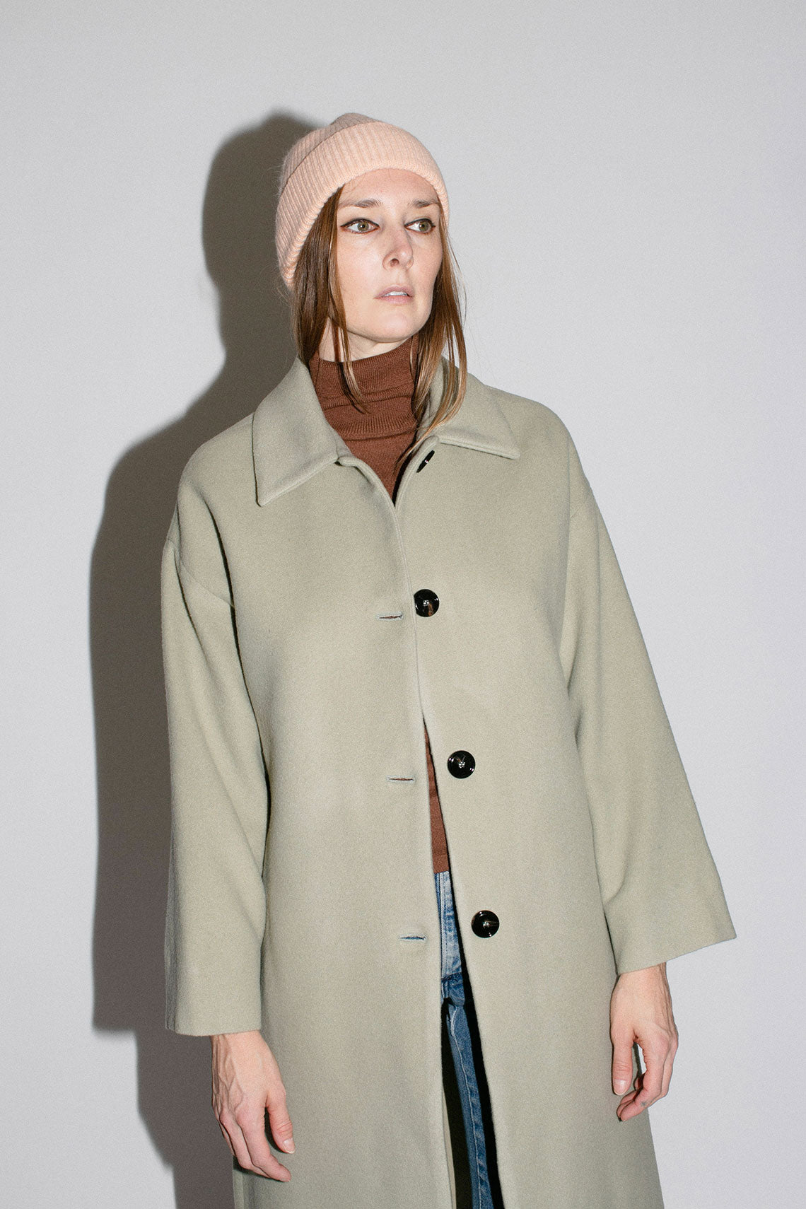 Dirty Green Aline Coat