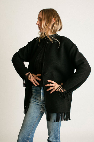 Black Agnes Fringe Jacket