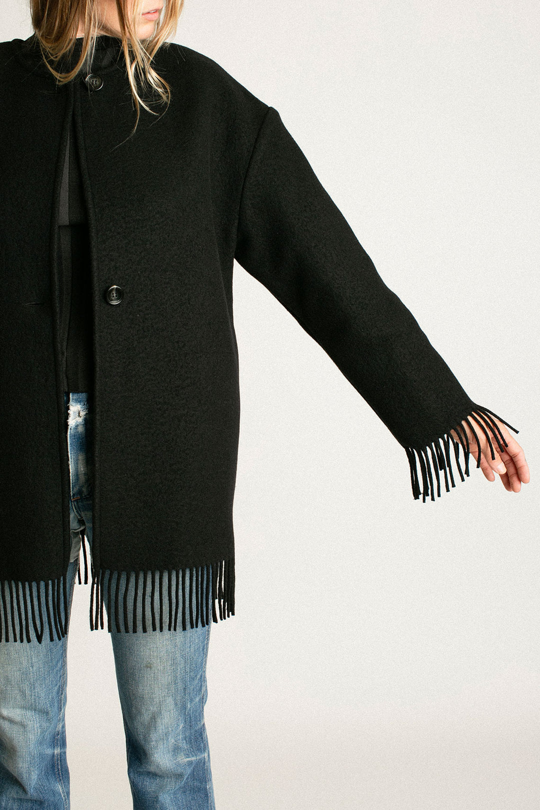 Rodebjer - Black Agnes Fringe Jacket – BONA DRAG