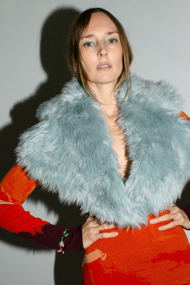 Rodebjer - Cloud Grey Hyper Faux Fur Sash – BONA DRAG