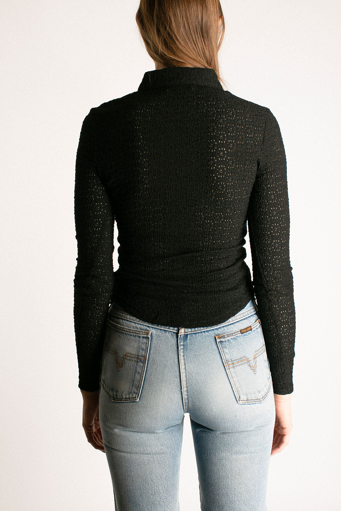 Black Daisy Lace Top