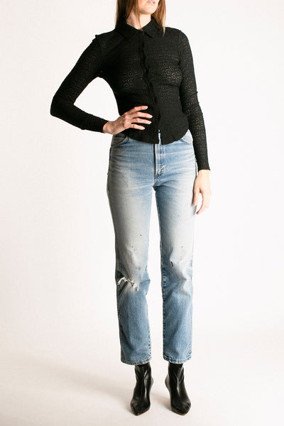 Black Daisy Lace Top