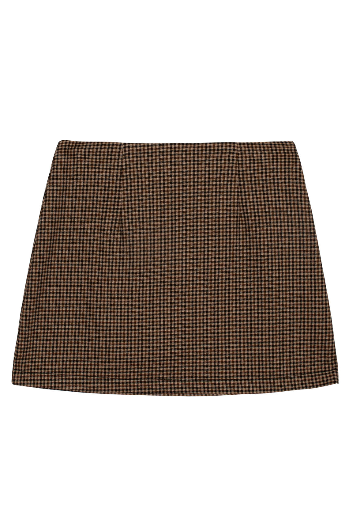 Brown Check City Skirt