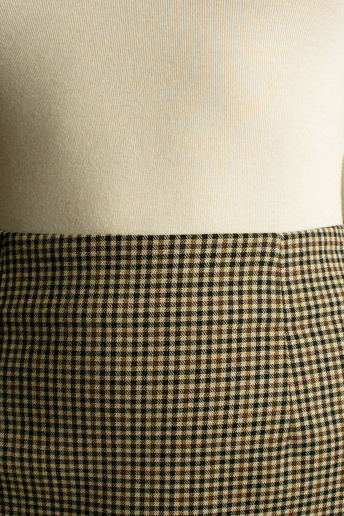 Brown Check City Skirt