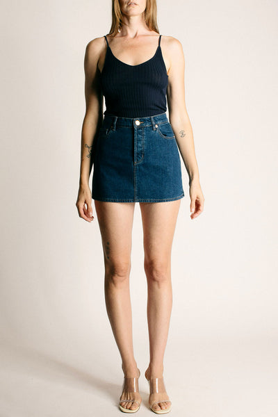 Pacific Blue Relaxed Mini Skirt