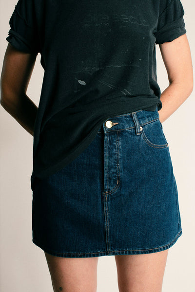 Pacific Blue Relaxed Mini Skirt