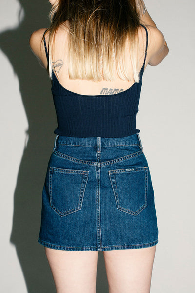 Pacific Blue Relaxed Mini Skirt