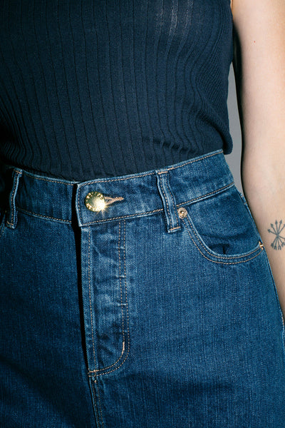 Pacific Blue Relaxed Mini Skirt