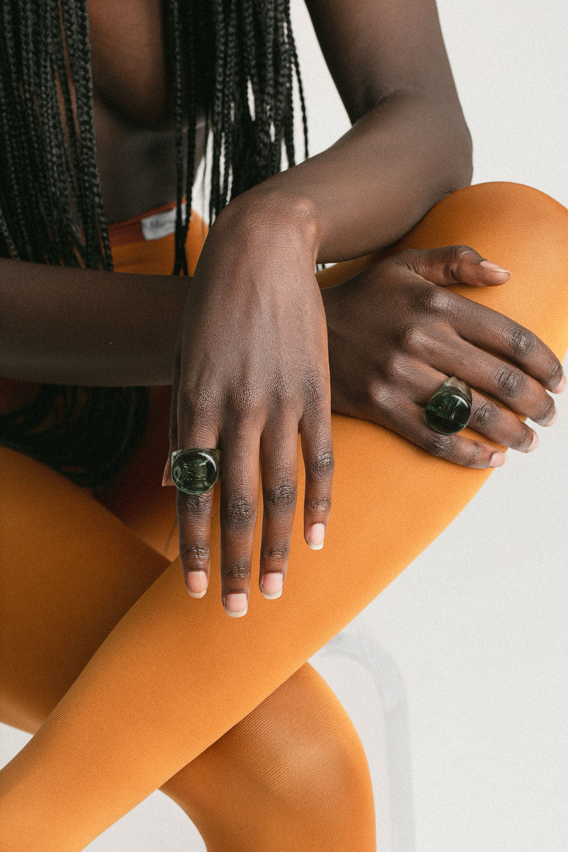 Green Glass Lalique Ring