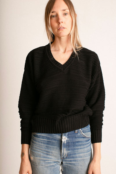 Black Oda V-neck Sweater