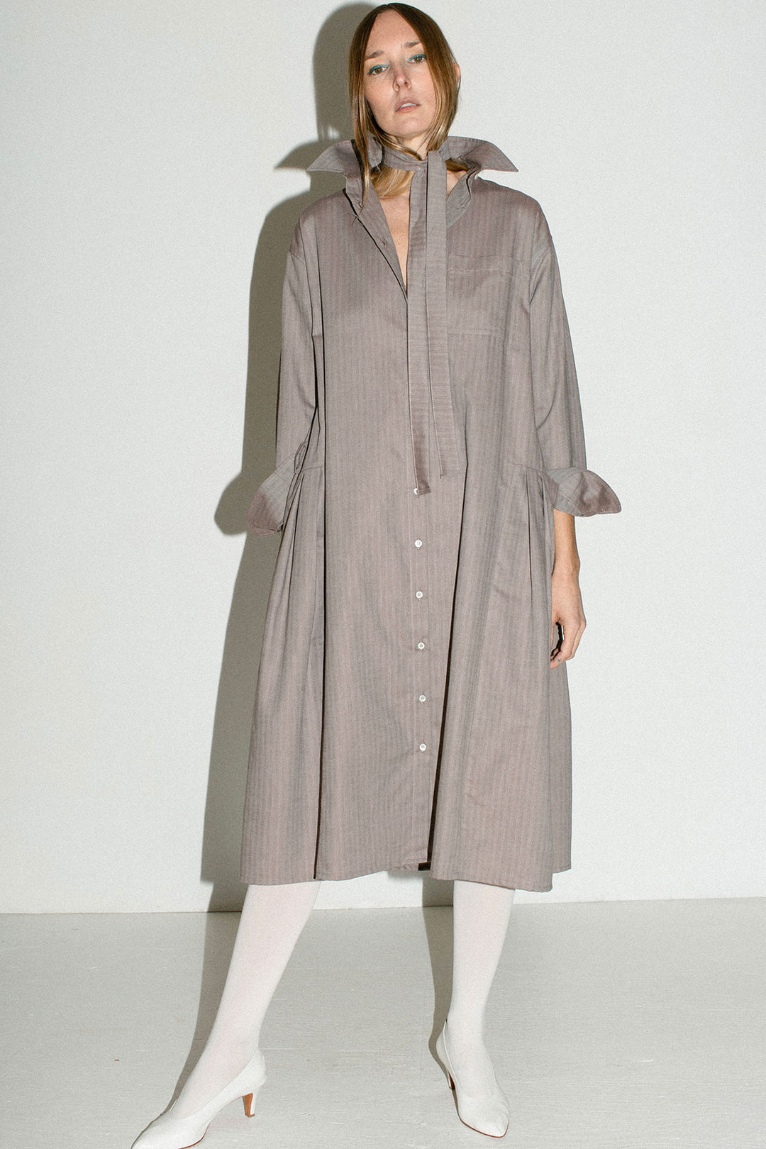SALE 60% OFF - Signe - Brown Herringbone Elin Shirt Dress BONA DRAG SALE 60% OFF - Signe - Brown Herringbone Elin Shirt Dress BONA DRAG