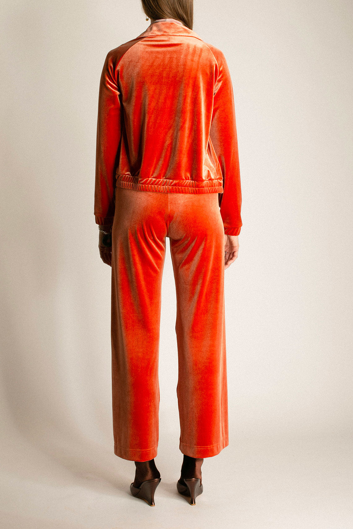 Amber Topstitch Velvet Pant