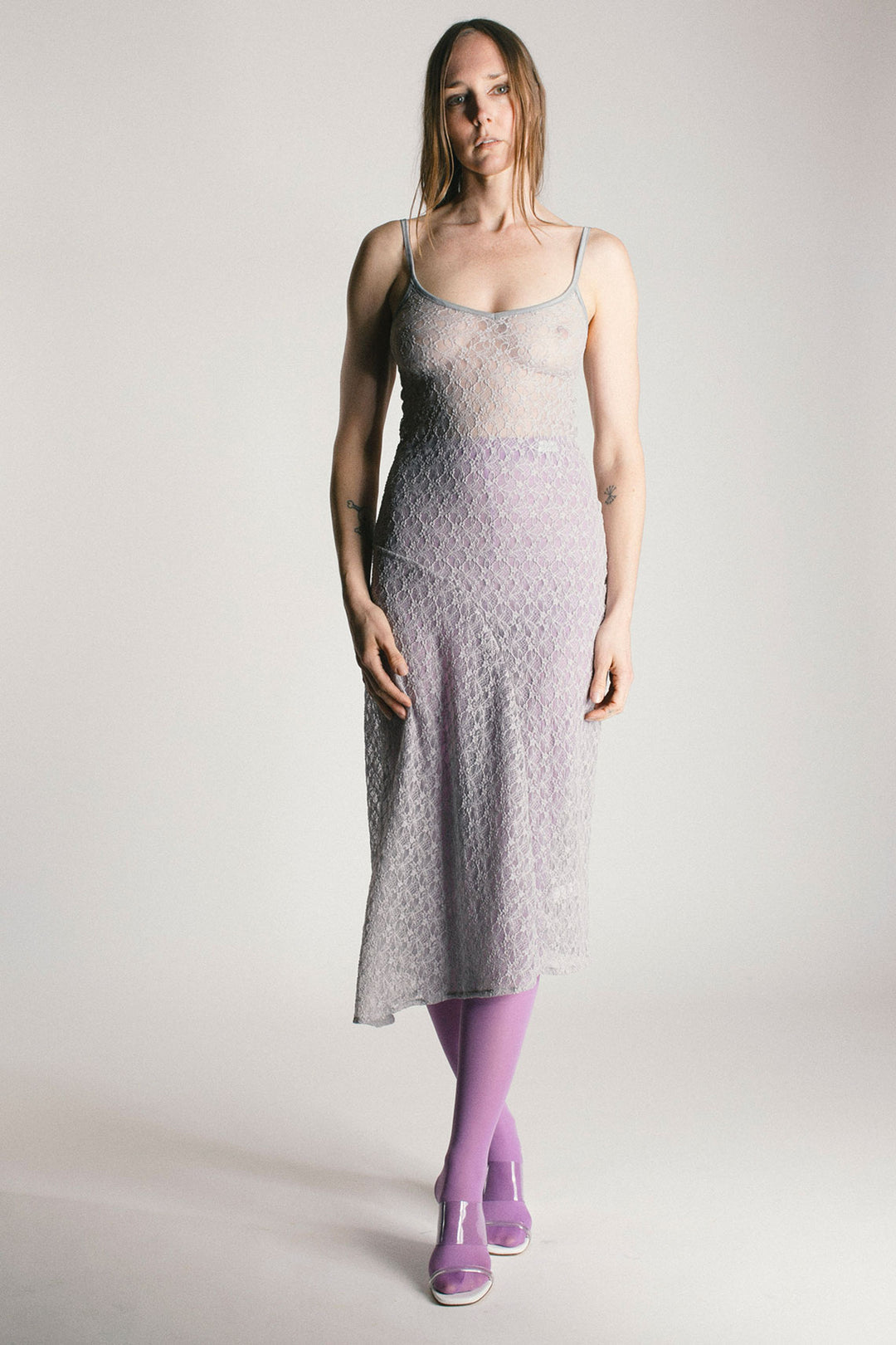 Simone Wild - Grey Lace Camisole Dress – BONA DRAG